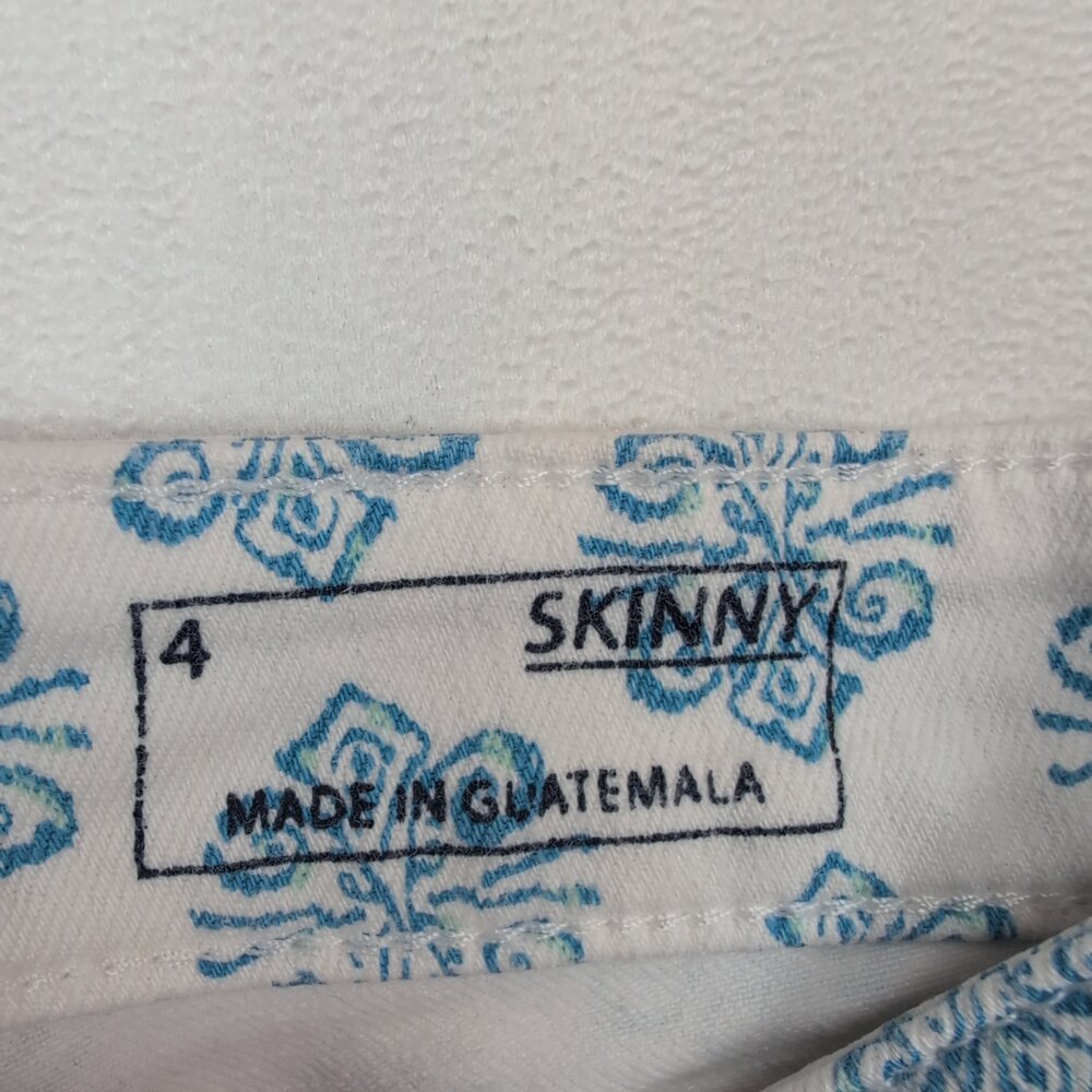 Vineyard Vines Blue Tile Print Skinny Jeans Women's Size 4 - Picture 4 of 12